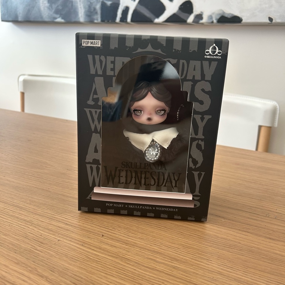 Skullpanda Wednesday Figurine by - Black and White